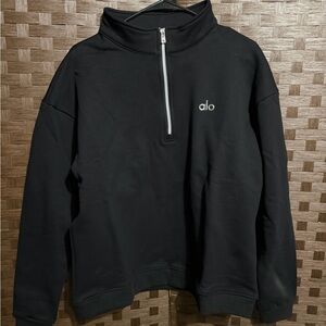 ALO Yoga Men's Black Zip-Up Sweater